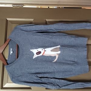 Halogen Gray mixed cotton crew neck dog sweater. SizeXS